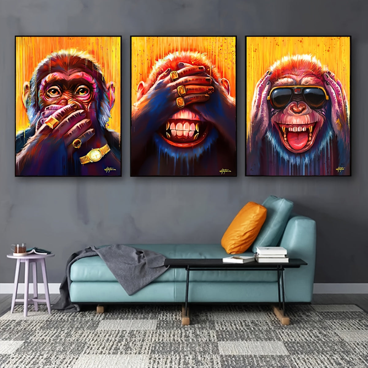 Toile des 3 singes