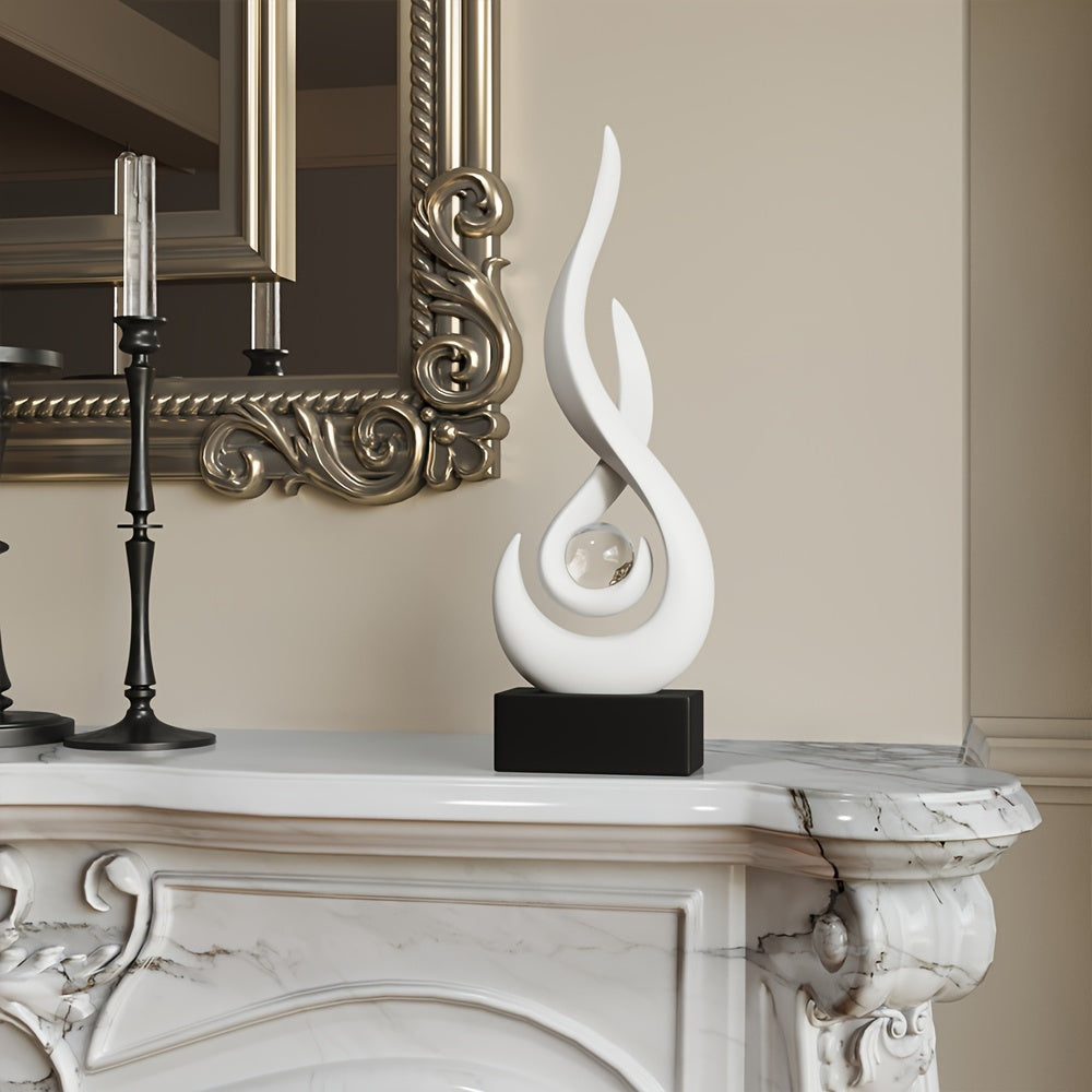 Sculpture en Résine – Flamme Abstraite