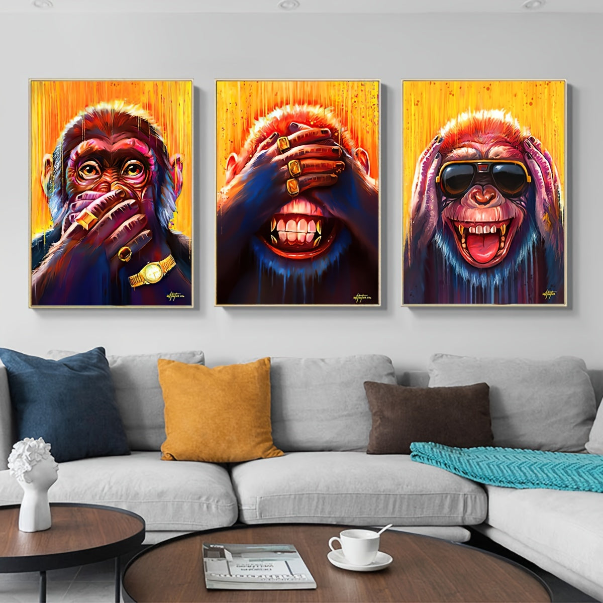 Toile des 3 singes