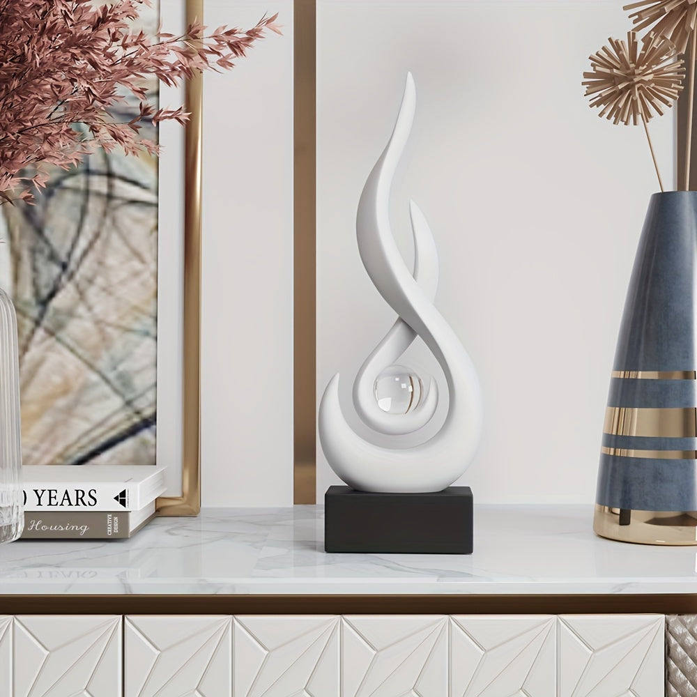 Sculpture en Résine – Flamme Abstraite