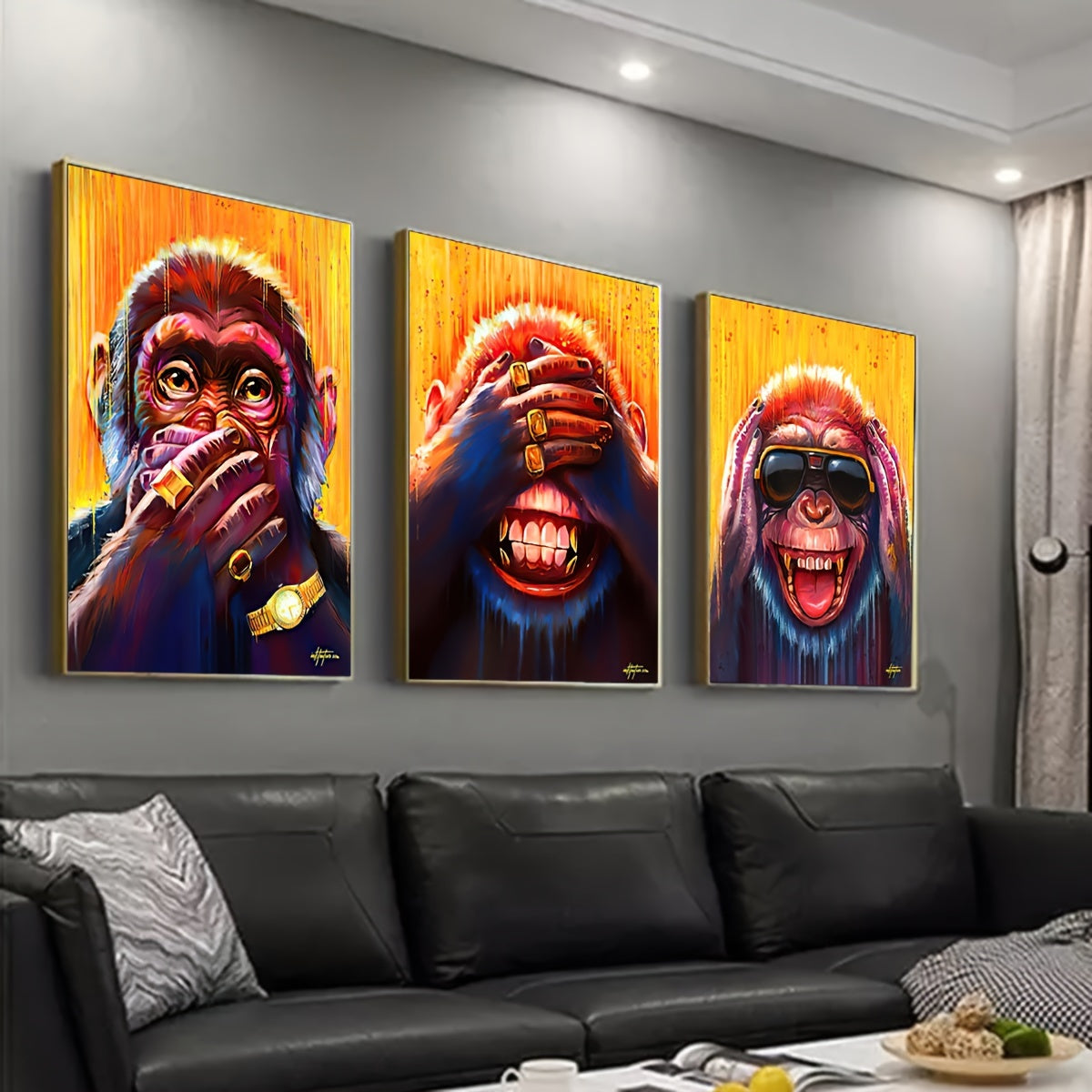 Toile des 3 singes