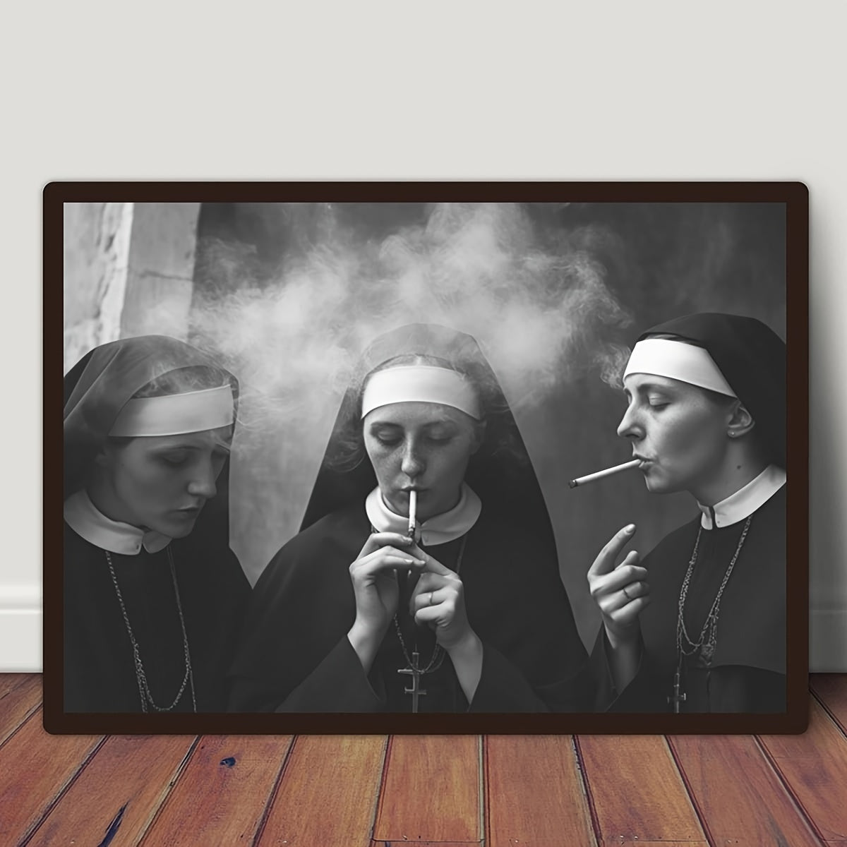 Impression sur Toile Vintage – Nonne Fumant