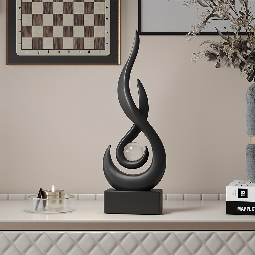 Sculpture en Résine – Flamme Abstraite