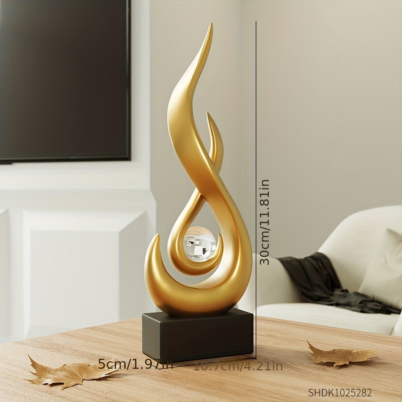 Sculpture en Résine – Flamme Abstraite